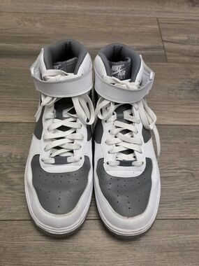 Nike Air Force 1 High Top Sneakers - White & Gray